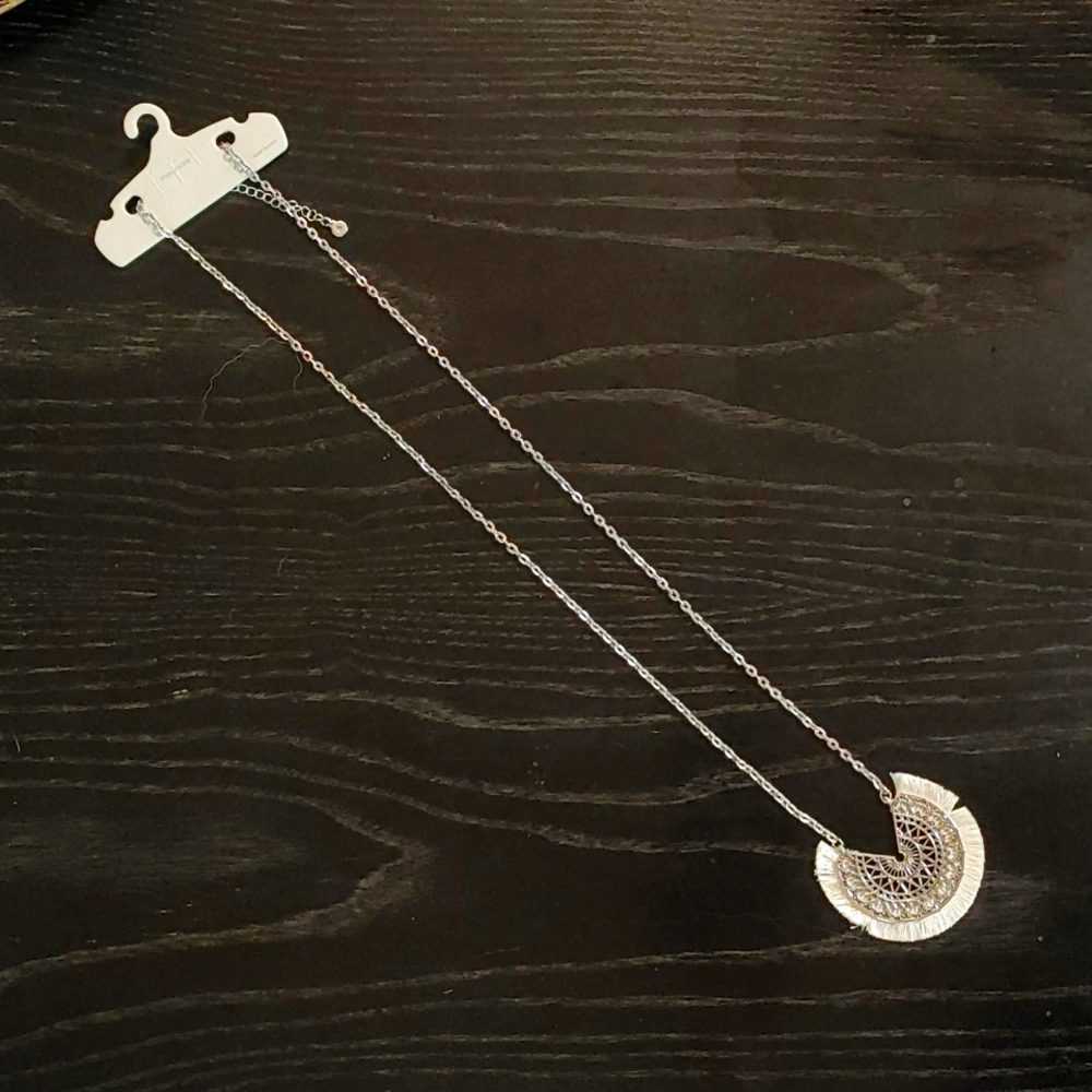 Maurices Ivory Fringe Fan Necklace